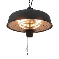 Outsunny Electric Patio Light Heater Adjustable Power 1000/2500W Black