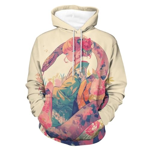 Sweat à capuche fille serpent colorée taille S pour rester au chaud avec style