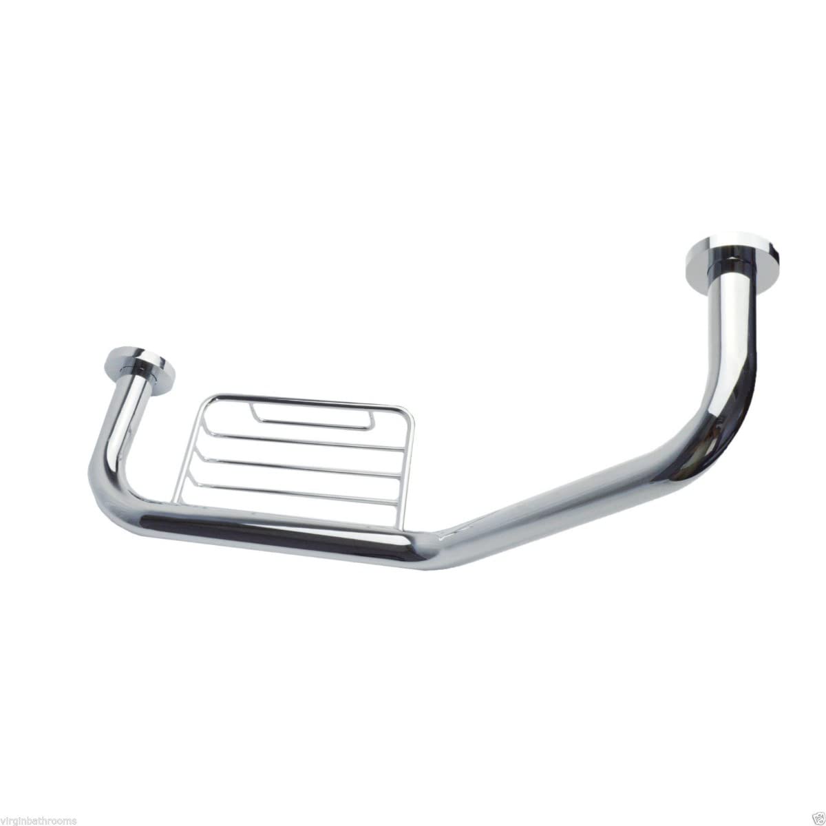 Bathroom Angled Grab Bar with Soap Dish - 440mm