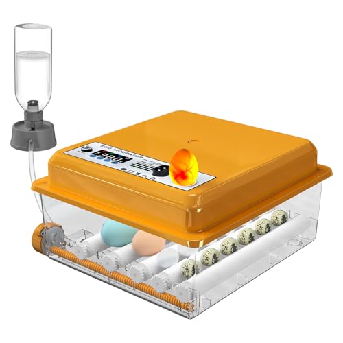 Chalixion Brutautomat Vollautomatisch für 16 Eier mit Temperaturregelung automatischem Wenden, Inkubator Hühner mit verstellbaren Walzen und automatischer Wasserzugabe, Brutmaschine LED Eierleuchte