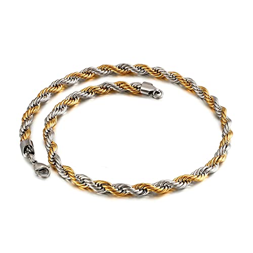 Chaîne maille corde KnSam en acier anti-noircissement : le collier unisexe qui dure