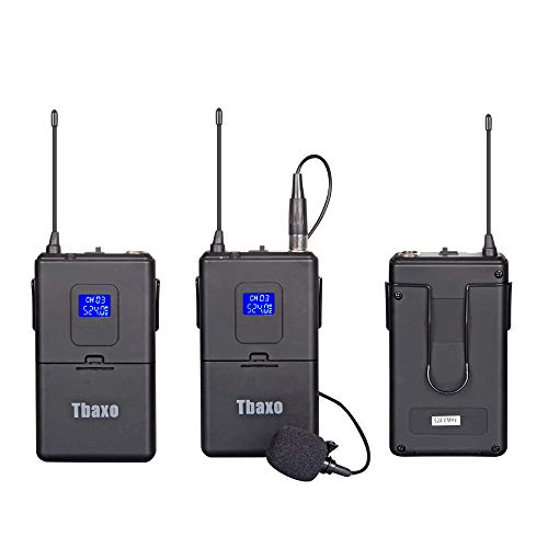Wireless Microphone System UHF 4 Channel Microphone 2 Handheld Mic 2 Headset 2 Lavalier Bodypack 2 Lapel Mic Pro Audio Karaoke System Church Speaking Conference Wedding School Party