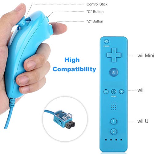 image for Eleckal Wii Remote Controller, PowerLead Built-in Motion Plus Remote a