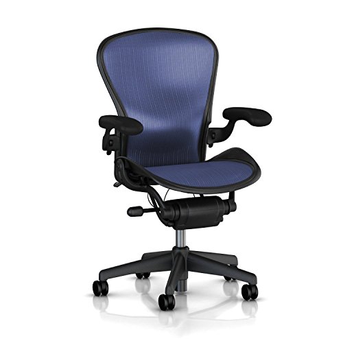 Herman Miller Classic Aeron Task Chair: Highly Adj w/Lumbar Pad - Tilit Limiter w/Seat Angle Adj - Fully Adj Vinyl Arms - Carpet Casters
