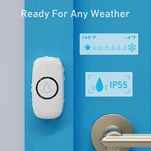 SECRUI Doorbell, 58 Chimes, Easy Installation, 1000ft Wireless Range, White - 5