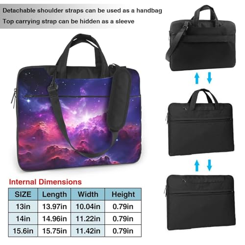 Bolso para portátil de galaxia morada con correa ajustable y asa superior cómoda 4
