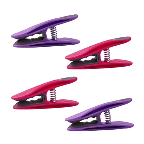 48 Clothes Pegs with Springs Made of Stainless Steel, Soft Grip, Soft Touch, Purple, Pink, Purple, Pink, Grey - Image 4