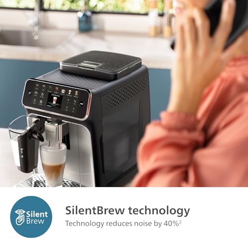 PHILIPS Series 4400 Fully Automatic LatteGo Espresso Machine, SilentBrew Technology, Quick Start. Aromatic Coffee from Freshly Ground Beans, 12 Hot and Iced Drinks, Black Chrome (EP4444/90) - Image 7