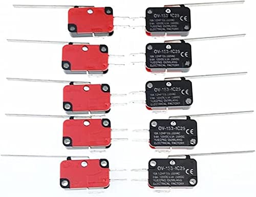 Micro interrupteur longue droite V-153-1C25 de fin de course de haute précision, 10 pièces