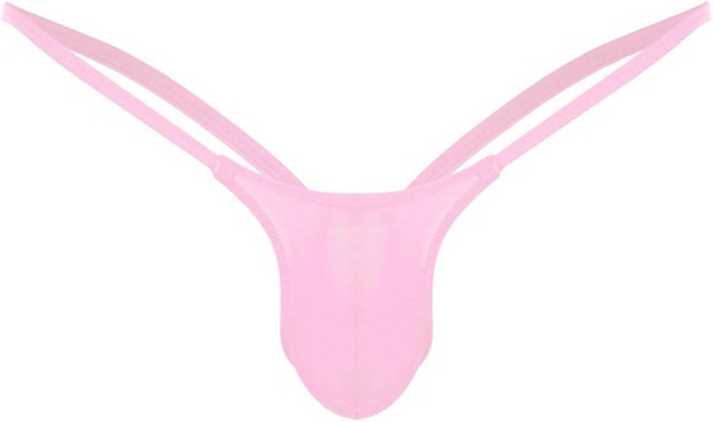 Mens Thong Sissy Strings Underwaer Femboy Bulge Pouch Panties Skimpy Thong Underwear