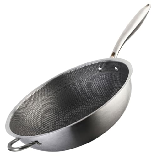 Wok de acero inoxidable PRETYZOOM con doble asa miniatura 1