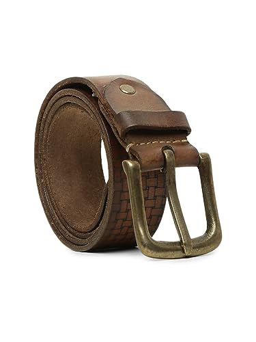 Image of ART N VINTAGE Men's Genuine Pure Leather Black Belts with Metal Brass Buckle - Classic Elegance for Every Outfit