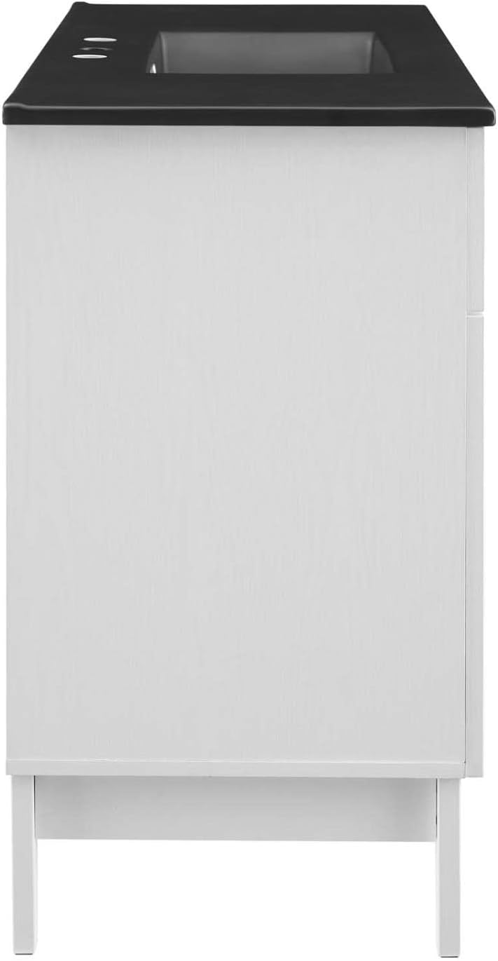 Modway Isle 48" Bathroom Vanity Cabinet, 48 Inch, White Black