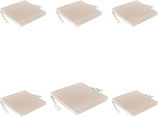 Pack 6 Cojines textilene para sillas de Exterior Color Arena, Medidas 44x44x5 cm, Tela Antimanchas, Desenfundable, Funda de cojín con Relleno para sillas de terraza, Cojines Silla de Comedor jardín