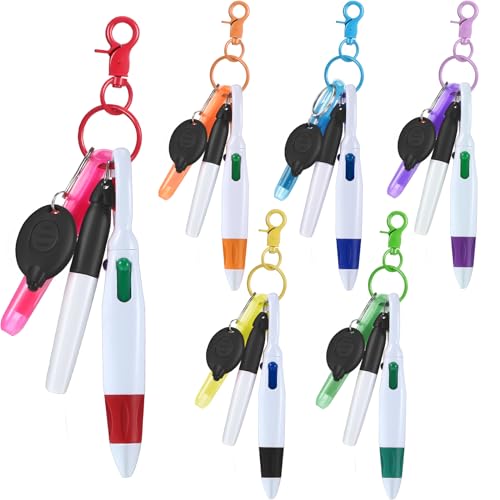 30 Pack Retractable Shuttle Pens Nurse Pens with Mini Highlighter, LED