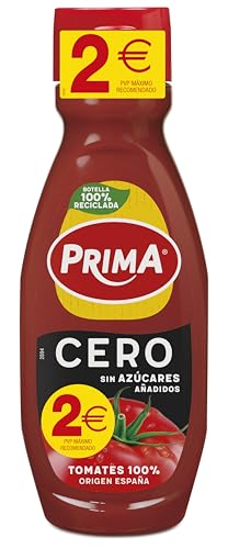 Prima Ketchup Cero, sin azúcares añadidos, 500 g