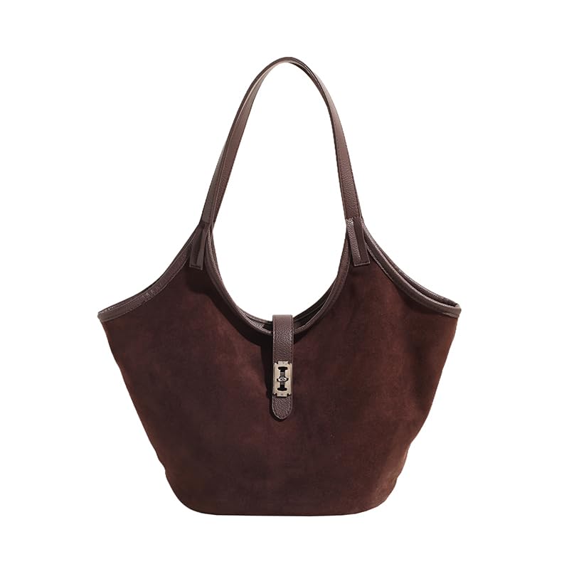 Sac à Main Femme En Daim Synthétique - Sac Bandoulière Fourre-Tout Vintage Bureau