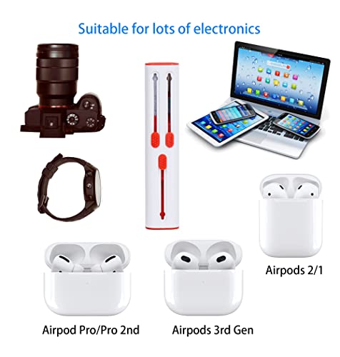 Image of Cleaner Kit Compatible with Airpod Pro 1st 2nd 3rd Generation, Cleaning Kit and Keyboard Brush Gen 3 2 1, Pen Ear Bud Cleaning Tool for Earbuds, Laptop, Phone, (White)