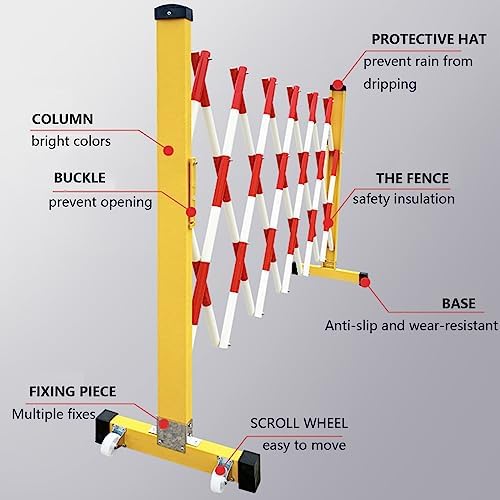 Retractable Traffic Barricade - Expandable Security Gate for Outdoor Safety, Construction Sites, Road Block, Portable Barrier, Adjustable Width, Durable & Weather-Resistant