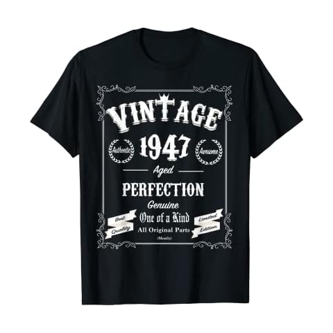 70th Birthday Gifts Vintage TShirt 1947 All Original Parts T-Shirt Cover