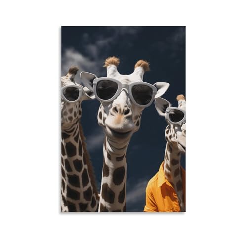 Toile murale girafe 60x90cm haute définition pour décoration murale épurée