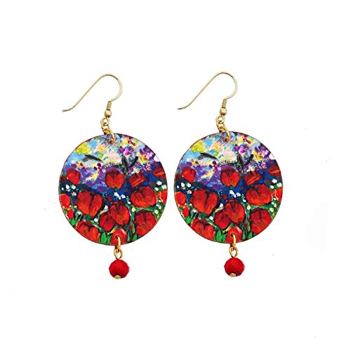 Boucles d'oreilles peintes à la main légères pour oreilles sensibles