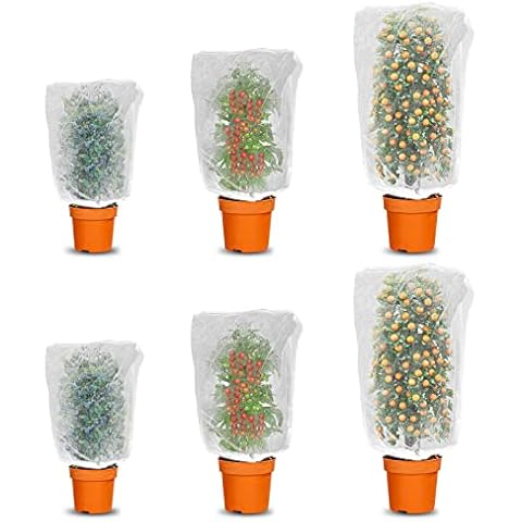 6 Packs 3 Size Garden Blueberry Netting - Garden Bird Barrier Mesh Covers Bags with Drawstring, Insect Netting Bag Plant Protector Covers Bags for Blueberry, Tomato, Vegetable, Fruits Cover