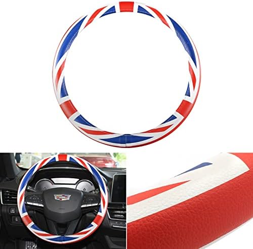 Car Auto UK Flag Union Jack Racing Steering Wheel Cover Leather UK Flag