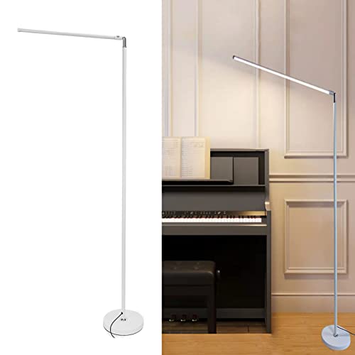 Lampa Podłogowa LED 12 W, Bezstopniowa Regulacja Jasności 3300-6500 K, ściemnianie, Zdejmowana Lampa do Tatuażu do Przedłużania Rzęs, Biała, 110-240 V (Wtyczka UE 100-240 V)