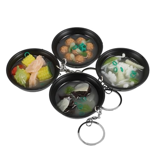GRADENEVE 4pcs Japanese Miso Soup Keychains Miniature Food Pendants Cute