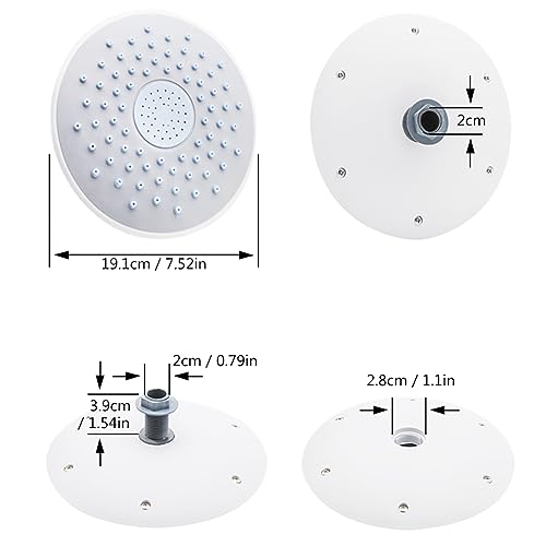 19 cm runder Regenduschkopf aus ABS-Silikonkautschuk mit verschraubtem Design, für Regenduschkabine, Zimmerdachhähne, Wassersprüher