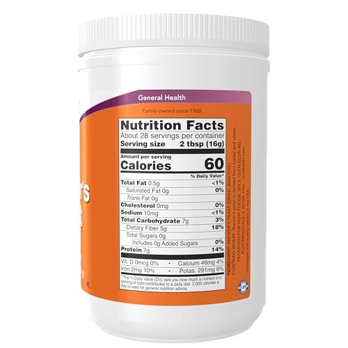 Image of NOW Foods Supplements,Brewer's Yeast Powder with Naturally Occurring Protein and B-Vitamins,1-Pound,(Pack of 2)