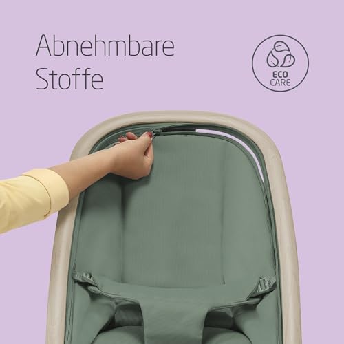 Maxi-Cosi Kori 2-in-1-Babywippe mit Spielzeugbogen, 0–2 Jahre, bis zu 15 kg, Baby Bouncer, 3 mit einer Hand einstellbare Liegepositionen, Easy-in-Gurt, leicht und kompakt, Eco Care, Beyond Green