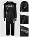 CHICME Women's 2 Piece Outfits Queen Tracksuit Cropped Hoodie and Wide Leg Sweatpants Fashionable Casual Outfit for spring-bk-S