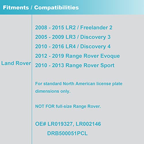 Ensun Lr019327 Rear License Plate Nameplate Holder Bracket Fits Range Rover Sport Evoque Lr2 Lr3 Lr4 #TOP2