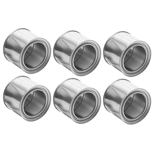 HAMPPLIES 6pcs Small Metal Tin Paint Buckets with Lids Thickened Tinplate Round Storage Containers for Paint Saver Sealable and Cans for Arts Crafts Laboratory and Industrial Use