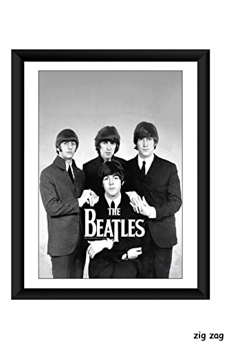 zig zag Poster encadré The Beatles 3 groupe de rock – Cadeau pour les amateurs de musique – Taille L (50,8 x 35,6 cm) - Les Beatles, Paul McCartney, John Lennon, RIngo Starr, George Harrison zig zag Poster encadré The Beatles 3 groupe de rock - Cadeau pour les amateurs de musique - Taille L (50,8 x 35,6 cm) – Image 4