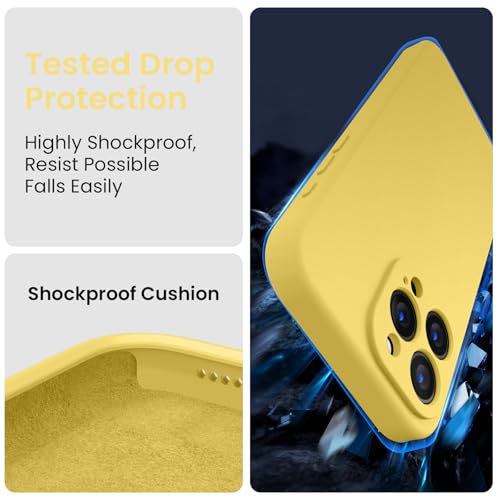 Image of FireNova Designed for iPhone 16 Pro Case, Silicone Upgraded [Camera Protection] Phone Case, Soft Anti-Scratch Microfiber Lining Inside, 2024, Yellow