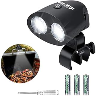 RVZHI BBQ Grill Light Outdoor: Super Bright LED Light with Two Adjustable Brightness, Upgrade Heat Resistant Material 360 Degree Barbecue Grill Accessories, Gifts for Men Husband, 3 Batteries Included