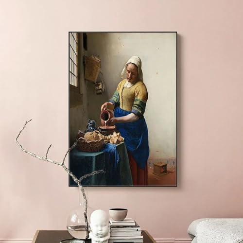 Peinture La Laitière affiche classique et impression toile salon 70x95cm