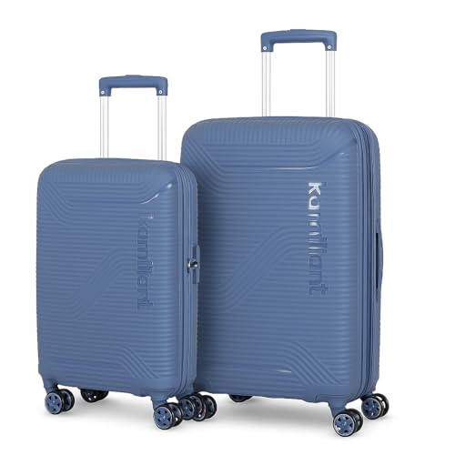 Image of American Tourister PP Kamiliant By Nexus with Combination Lock & 8 Wheel 2Pc Set (Small + Large) & Internal Organiser, Hard Suitcase for Travel /Trolley Bag with Double Wheel- Blue (Blue Fin),79 cm