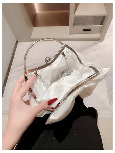Image of Verdusa Women's Bowknot Evening Bag Ruched Clutch Purse Party Handbag with Chain Strap