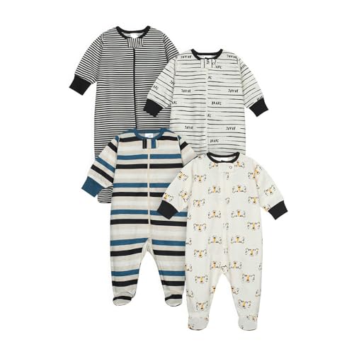 Image of ONESIES Brand Baby Boys Sleepers 4-Pack Footies and Toddler Set