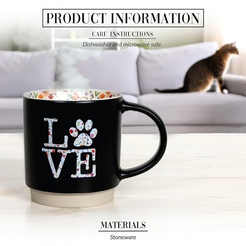 Taza de café 18 oz Pavilion Gift Company diseño Love floral miniatura 2