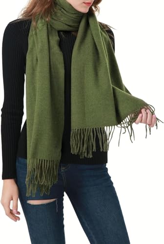 MMEANBEAUTY Damen Kaschmir Schal Winterschal Pashmina Wickeltuch Hochzeit Party Weihnachtsgeschenke-Grün