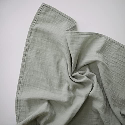 Image of mushie Muslin Baby Swaddle Blanket | 100% Organic Cotton (Sage)