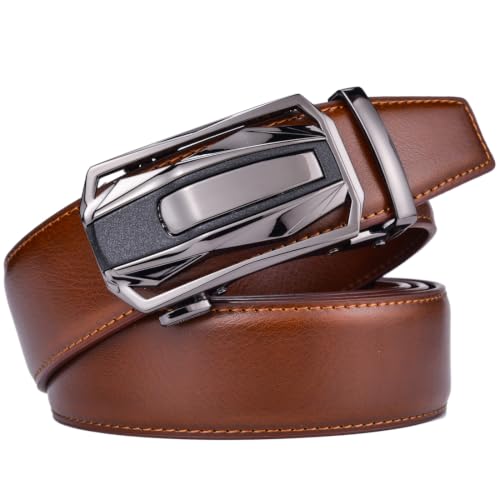 Image of Beltox Men Leather Belt w Slide Ratchet Interchangeable Buckle