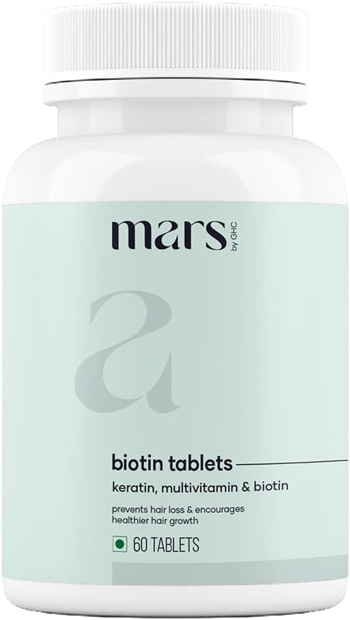 Mars by GHC Biotin (60 Tablets) – Hair Growth Supplement for Stronger Hair, Radiant Skin, and Healthier Nails