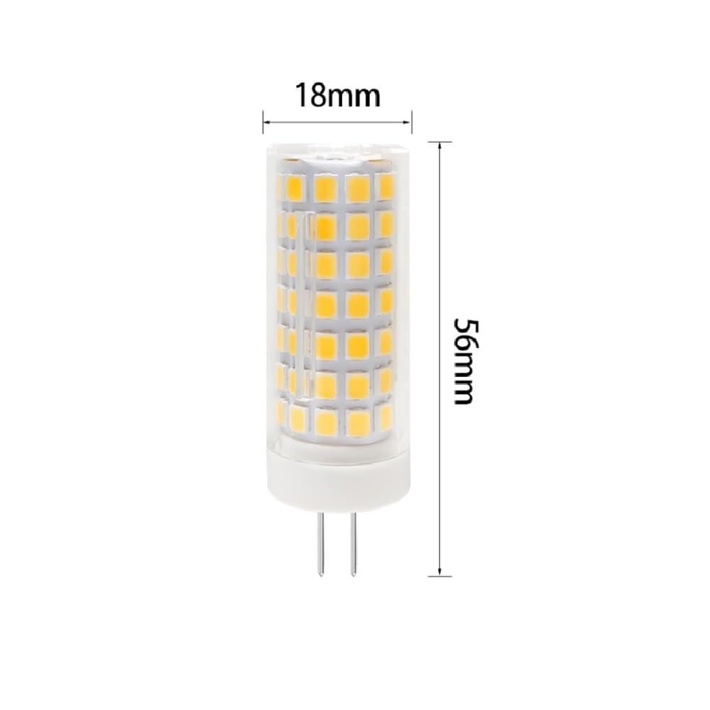 HHF Illuminazione domestica, Confezione da 10, Lampadina LED a Mais AC220V 9W 88LED-2835SMD G4/G9/E14 Lampada in Ceramica Dimmerabile Senza Sfarfallio(Warm white,G4 220V)