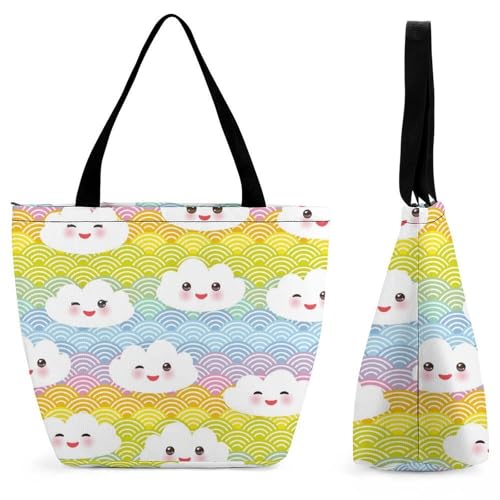Sac de shopping nuages mignons grand format pour vos escapades et voyages